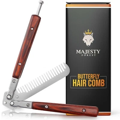 Majesty Forest® Butterfly Kamm - Butterfly Trainer als Haarkamm in Holzoptik