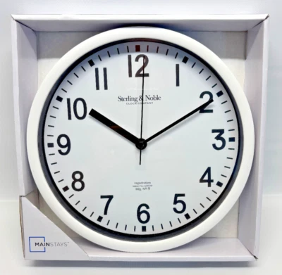 Sterling & Noble 8.78" Analog Display Wall Clock - White Home Decor - BRAND NEW - Image 1 of 2