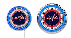 NHL - Washington Capitals Double Neon Ring, Logo Clock Hockey Team Logo - Picture 1 of 9