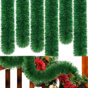 50 Feet Christmas Tinsel GarlandGreen Garland Christmas - Picture 1 of 7