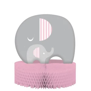 Little Peanut Girl Honeycomb Centerpiece Pink Elephant Baby Shower - Picture 1 of 1