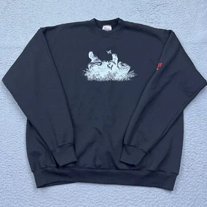 VTG Hanes Printpro Sweatshirt Mens XL Black Bear Butterfly Nature Color Negative - Picture 1 of 11