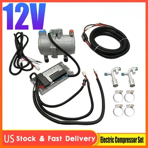 Kit de aire acondicionado compresor eléctrico 12V para autocampistas autocaravanas camiones autobuses - Imagen 1 de 11