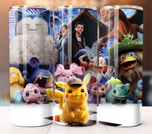 Pokemon Pikachu Movie Cartoon Inspired Tumbler 20oz Cup Mug Stainless - Picture 1 of 1