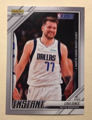2021-22 Panini Instant Playoffs NBA Luka Doncic #218 Dallas Mavericks PR 219  - Image 1 of 2