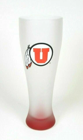 Utah Utes 23 oz Frosted Pilsner Beer Glass NCAA Cup Mug Officially Licensed NEW Cover