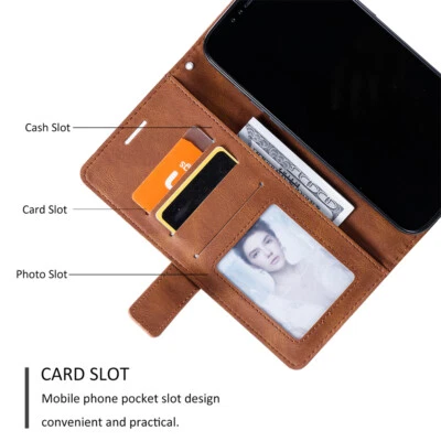 For iPhone 17 Pro Max 16 13 12 11 XR 7 Leather Card Wallet Flip Stand Phone Case - Image 1 of 4