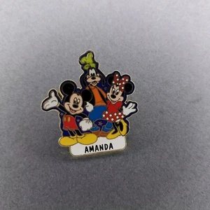 AMANDA Mickey Minnie Goofy Name Hat Jacket Pin - Picture 1 of 2