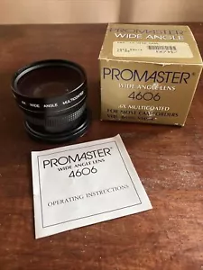 Promaster Wide Angle .6X Multicoated Lens 4606 for Camcorders VHS, 8mm, VHS-C - Picture 1 of 5