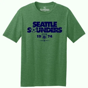 Seattle Sounders 1974 Logo NASL Soccer TRI-BLEND Classic Cut Tee Shirt - Picture 1 of 3