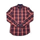 A|X Armani Exchange Shirt Men’s Size XS Red & Blue Check Long Sleeve Cotton Top