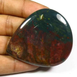 Natural Bloodstone Pear Gemstone 51x44 mm Polished Smooth Cabochon 110Cts BO-130 - Picture 1 of 9