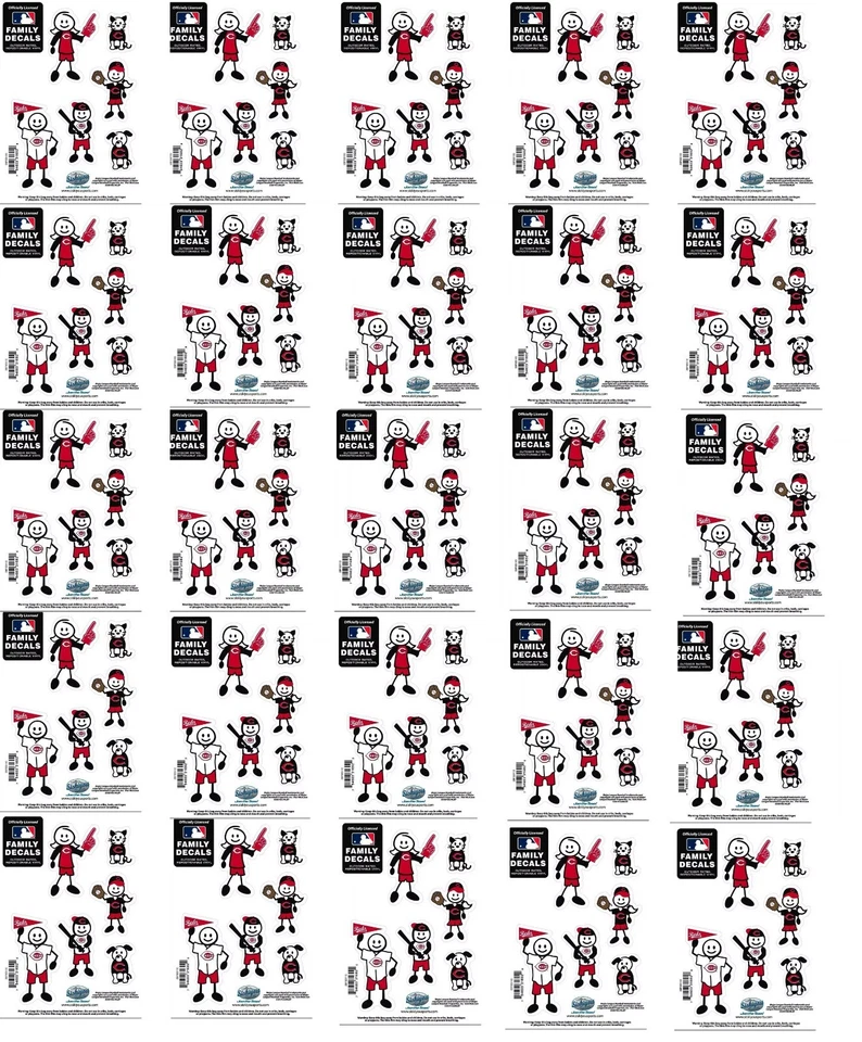 25 Sets of Cincinnati Reds Outdoor Rated Vinyl Family Decals MLB Baseball - Image 1 of 2