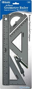 Geometry Ruler Combination Sets w/ Compass (5-Piece),Drafting Tools - Picture 1 of 1