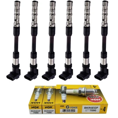 Bobinas de encendido UF514 + bujías NGK para 01-03 Volkswagen EuroVan 2,8 L V6 Foto 1 de 4