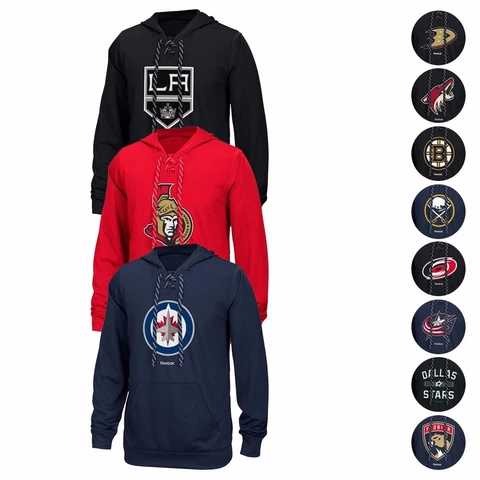 NHL Reebok Center Ice TNT Team Logo Speedwick Performance Pullover Hoodie Men's Cover