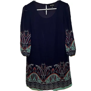 Sequin Hearts Brand Woman’s Blue Semi- Patterned Mini Dress Size Medium - Picture 1 of 14