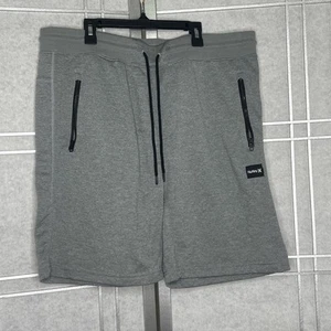 Pantalones Cortos Hurley Hombre Talla XXL Gris Tejido Cremallera Bolsillos Pull On - Imagen 1 de 8