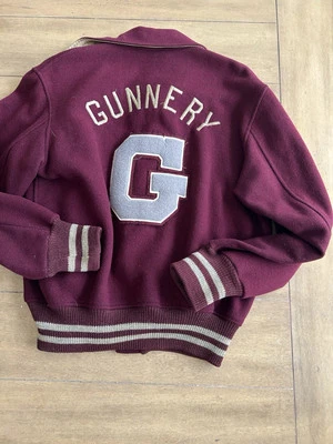 TRUE VINTAGE W.H. Brine Gunnery Fredrick Gunn Letterman Wool Jacket 50s 60s - Image 1 of 4