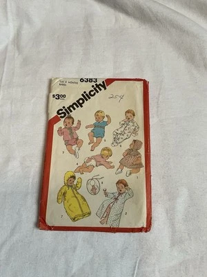 Vintage Simplicity Pattern 6383 Babies Layette Set Size 6 Month UNCUT;FF - Image 1 of 4