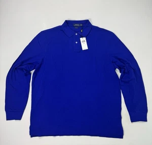 Polo Ralph Lauren Poloshirt Herren XL Classic Fit Blau Langarm Neu mit Etikett Freizeit - Bild 1 von 9