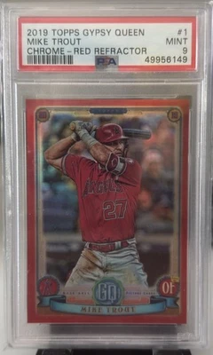 2019 Topps Gypsy Queen Chrome Red Refractor #1 Mike Trout – PSA MINT 9 - Image 1 of 2