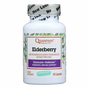 Quantum Health Elderberry Immune Defense Extract Capsules Supplement 400mg 60 ct - Picture 1 of 2
