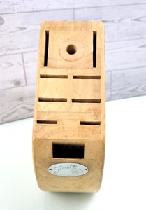 Fiestaware Fiesta Company 10 Slot Knife Block Natural Wood 9 1/2" diameter EUC - Picture 1 of 11