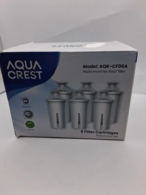Aqua Crest -6 Filter Cartridges Brita Replacement Water  Model AQK-CF06A - Image 1 of 4