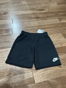 NWT Nike Shorts Black With White Logo Boy Size 6 - Picture 1 of 3