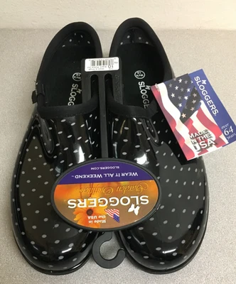 Sloggers 5113BP10 Black Polka Dot Women's Garden/Rain Shoes Size 10 US - Image 1 of 4