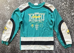 1993 VTG Mount Royal University Cougars Hockey Jersey Sweatshirt Size large - Picture 1 of 8