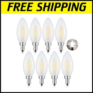Elegant 6W E12 Frosted Glass Bulbs - 4000K Daylight White, 600 Lumens, Dimmable - Picture 1 of 9