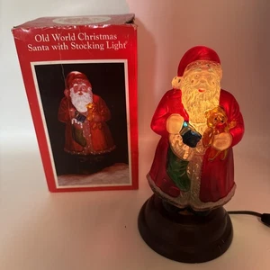 Vintage Old World Christmas Santa with Stocking Light #529723 1991 10" Works - Picture 1 of 12