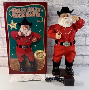 Vintage 1992 Holly Jolly Santa Dancing Cowboy Alan Jackson Version *TESTED* MINT - Picture 1 of 9