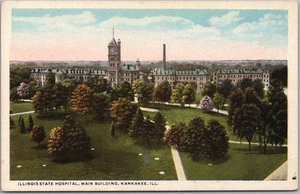 Vintage 1910er KANKAKEE Illinois Postkarte "ILLINOIS STATE HOSPITAL" Irrenanstalt - Bild 1 von 2