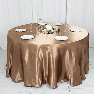 Mantel satinado redondo topo 120" boda fiesta hogar cocina mesa ropa de cama Foto 1 de 4