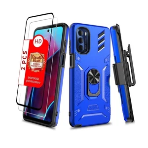 Military Grade Phone Case with Ring Card Holder for Moto G Stylus 5G 2022 - S... - Picture 1 of 9