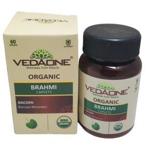 3 Pack Vedaone USDA Organic Brahmi 60 Capsules Bacopa Monnieri Caplets - Picture 1 of 2