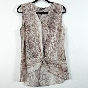 Vision USA Sleeveless Tunic Women's Medium Snakeskin High Low Blouse - Picture 1 of 9