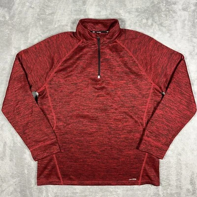 Tek Gear Sweatshirt Mens Sz M Red Heather Dry Tek 1/4 Zip Pullover Fleece Active Foto 1 de 4