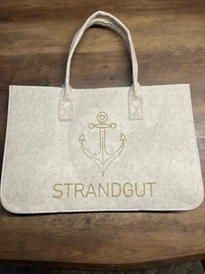 XL Filz Strand Tasche "Strandgut" Anker B-Ware Geschenk Geschenkidee Einkaufen - Bild 1 von 5