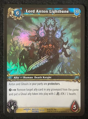 World of Warcraft Single Card WOTLK Promo Lord Anton Lightbane Foil 2/2 - Image 1 of 2