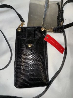 Bandolera tipo billetera negra para teléfono Kelly & Katie Foto 1 de 4