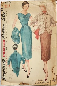 1950's SIMPLICITY Pattern #4765 JUMPER, DRESS & JACKET Size 12 Bust 30 Precut - Picture 1 of 2