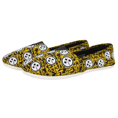 Pittsburgh Steelers  NFL Womens Canvas Script Shoes Tom Style Cover