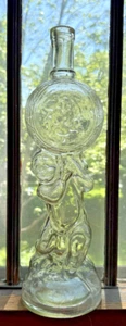 Antique Possibly Legras Figural French Glass Cherub Bottle Decanter - Picture 1 of 9
