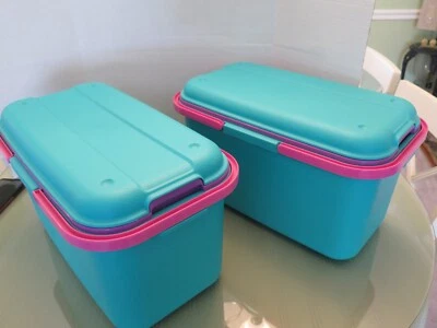 Пластиковые сумки-тоут Eagle Craftstor для шитья рукоделия 18 дюймов бирюзовый/розовый/фиолетовый лот из 2 - Изображение 1 из 4