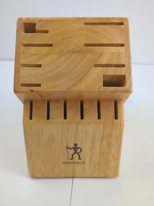 J. A. HENCKELS 14 Slot Hardwood Knife Storage Block Oak Finish, NEW - Picture 1 of 8