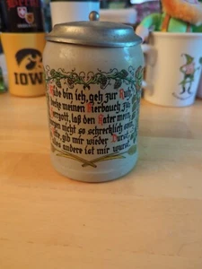 Taza/piedra vintage de gres Gerz de Alemania Occidental .5 L todavía tiene tapa original funcionando - Imagen 1 de 8